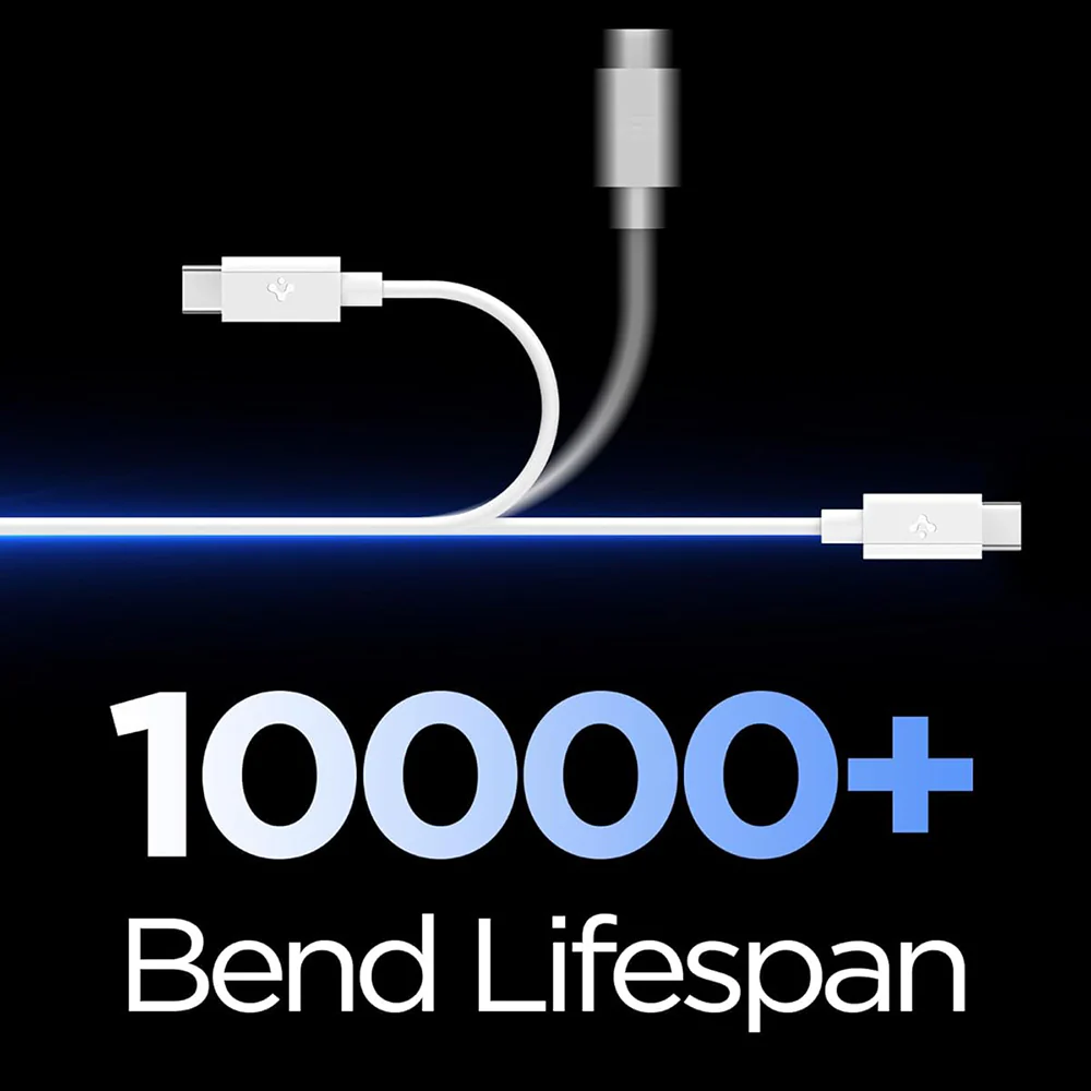 USB-C Data and Charging Cable - USB-C Spigen EB6015CC, 60W, 1.5m, White ACA10416 - Image 7