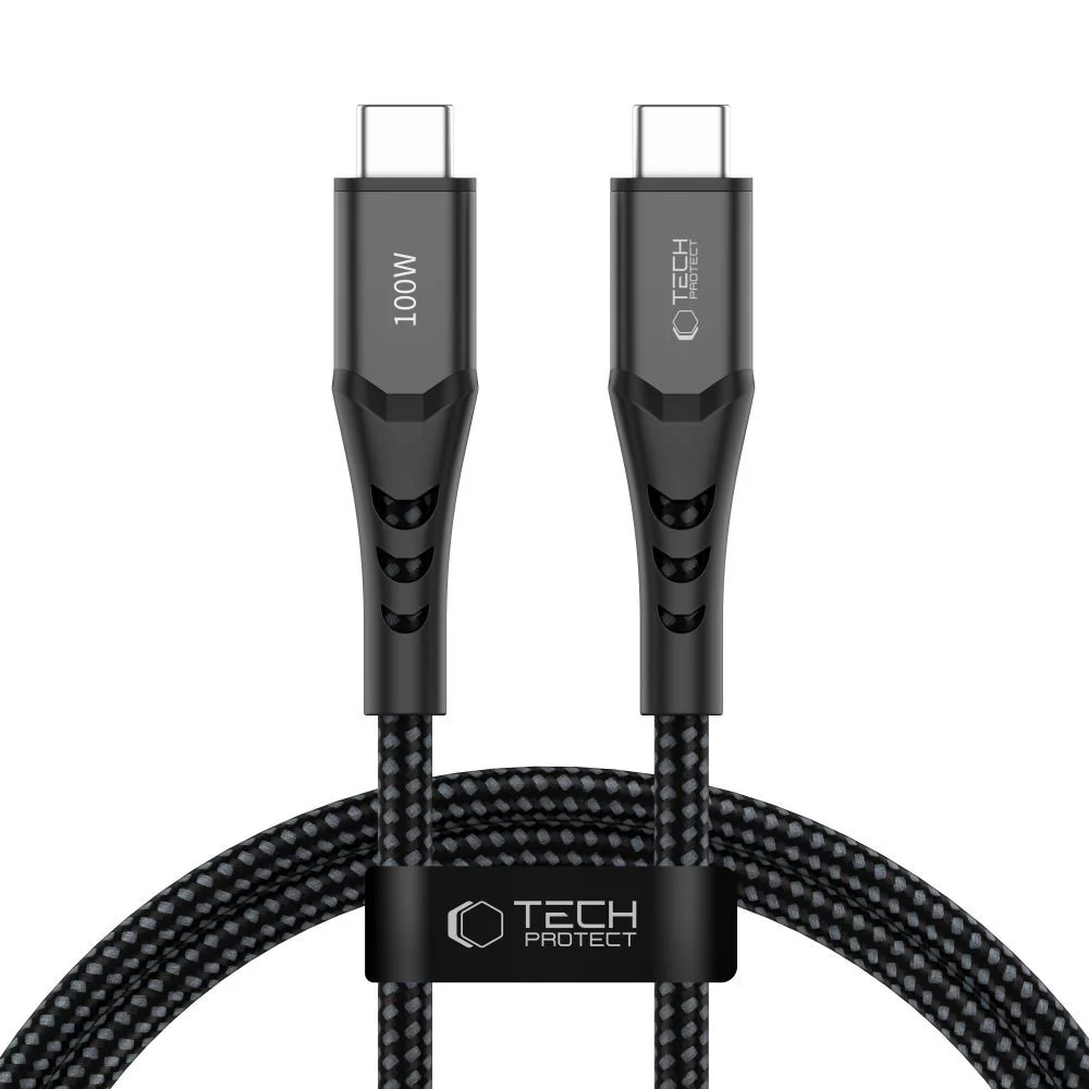 USB-C Data and Charging Cable - USB-C Tech-Protect UB11T Ultraboost, 100W, 1m, Black