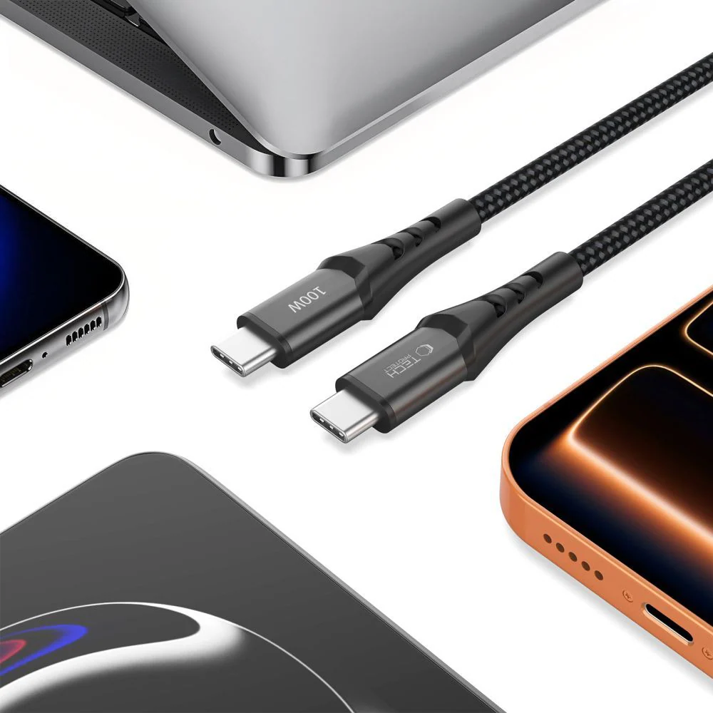 USB-C Data and Charging Cable - USB-C Tech-Protect UB11T Ultraboost, 100W, 2m, Black - Image 4
