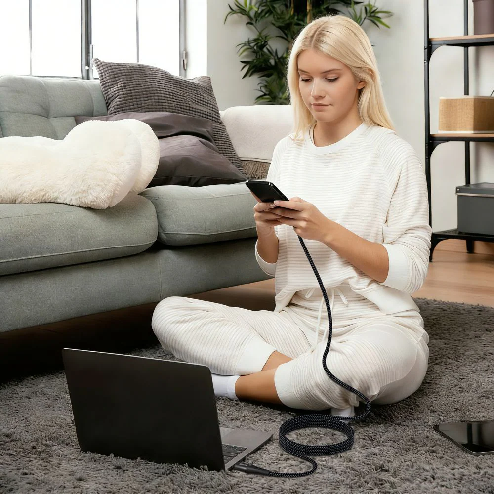USB-C Data and Charging Cable - USB-C Tech-Protect UB11T Ultraboost, 100W, 2m, Black - Image 7