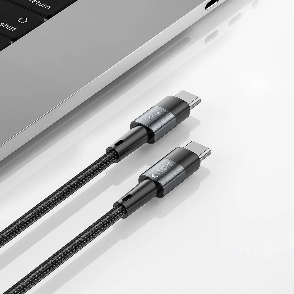 USB-C Data and Charging Cable - USB-C Tech-Protect Ultraboost, 100W, 3m, Gray - Image 4