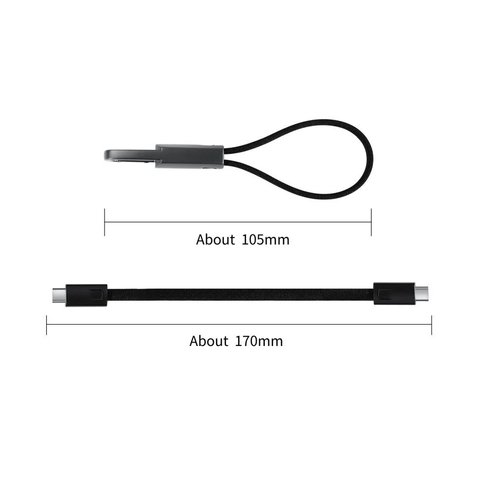 USB-C Data and Charging Cable - USB-C Tech-Protect Ultraboost DNA Keychain, 60W, 0.17m, Gray - Image 2