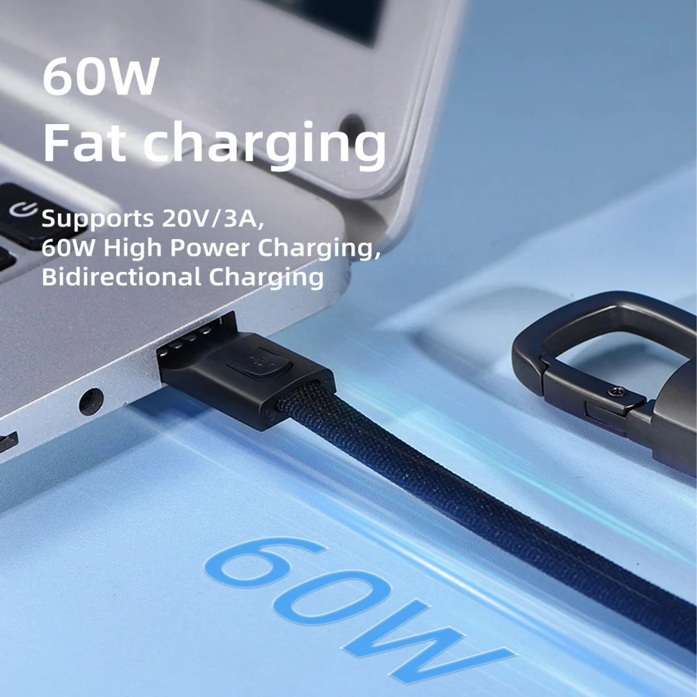 USB-C Data and Charging Cable - USB-C Tech-Protect Ultraboost DNA Keychain, 60W, 0.17m, Gray - Image 5