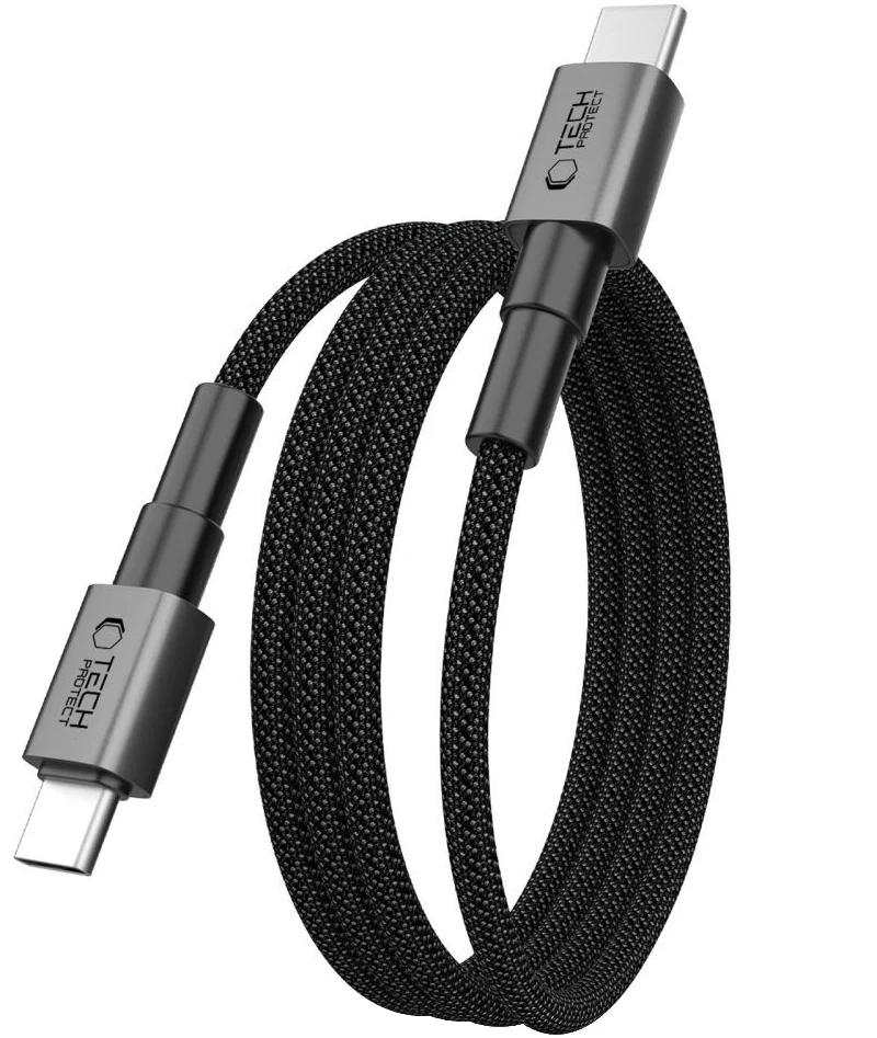 USB-C Data and Charging Cable - USB-C Tech-Protect Ultraboost DNA MagTwist, 100W, 2m, Gray