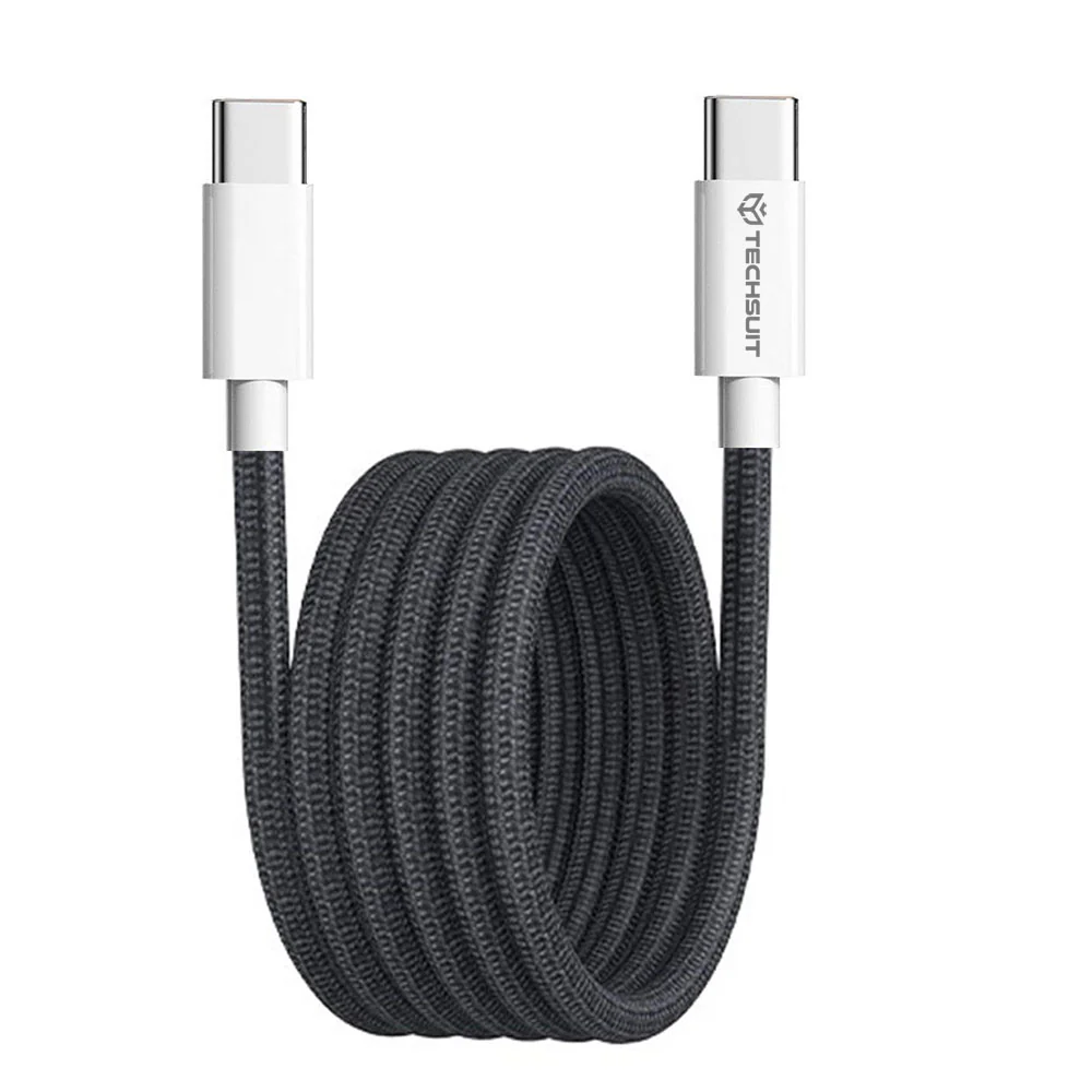 USB-C Data and Charging Cable - USB-C Techsuit PCB114D, 60W, 1m, Black