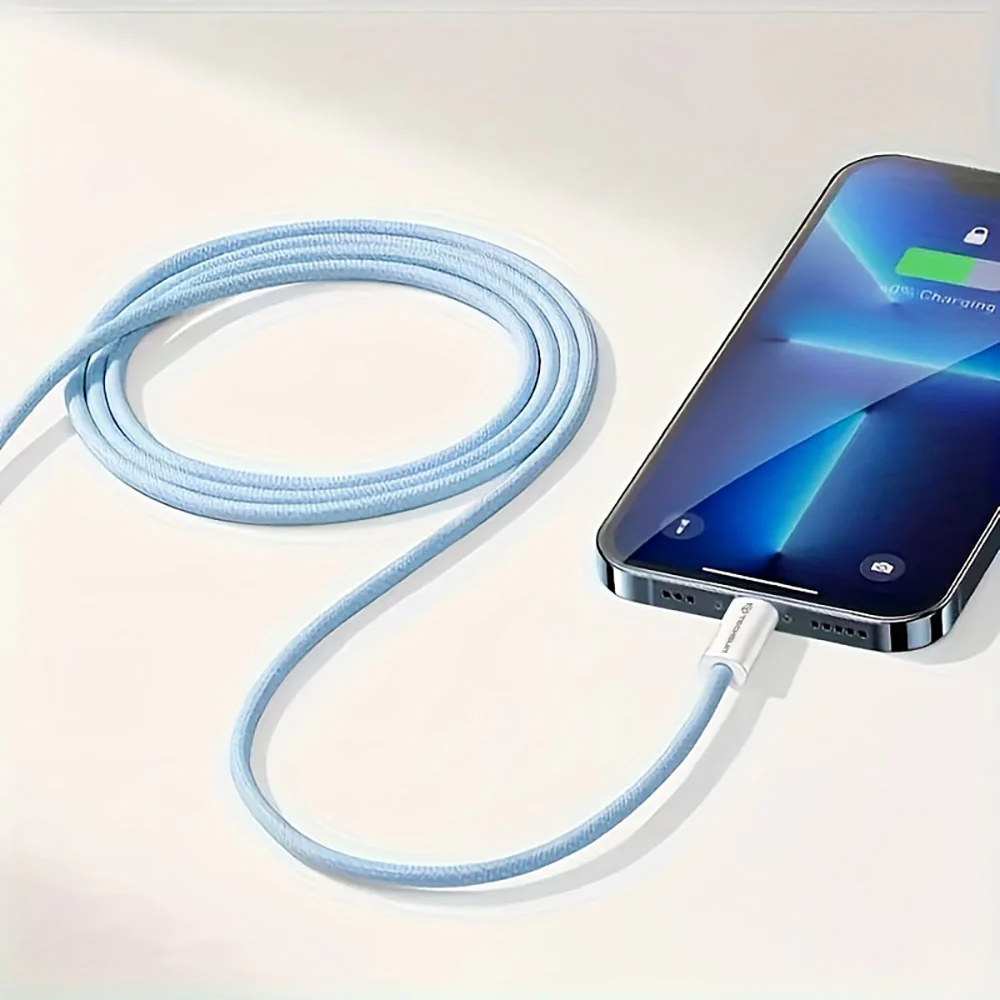 USB-C Data and Charging Cable - USB-C Techsuit PCB114D, 60W, 1m, Blue - Image 6