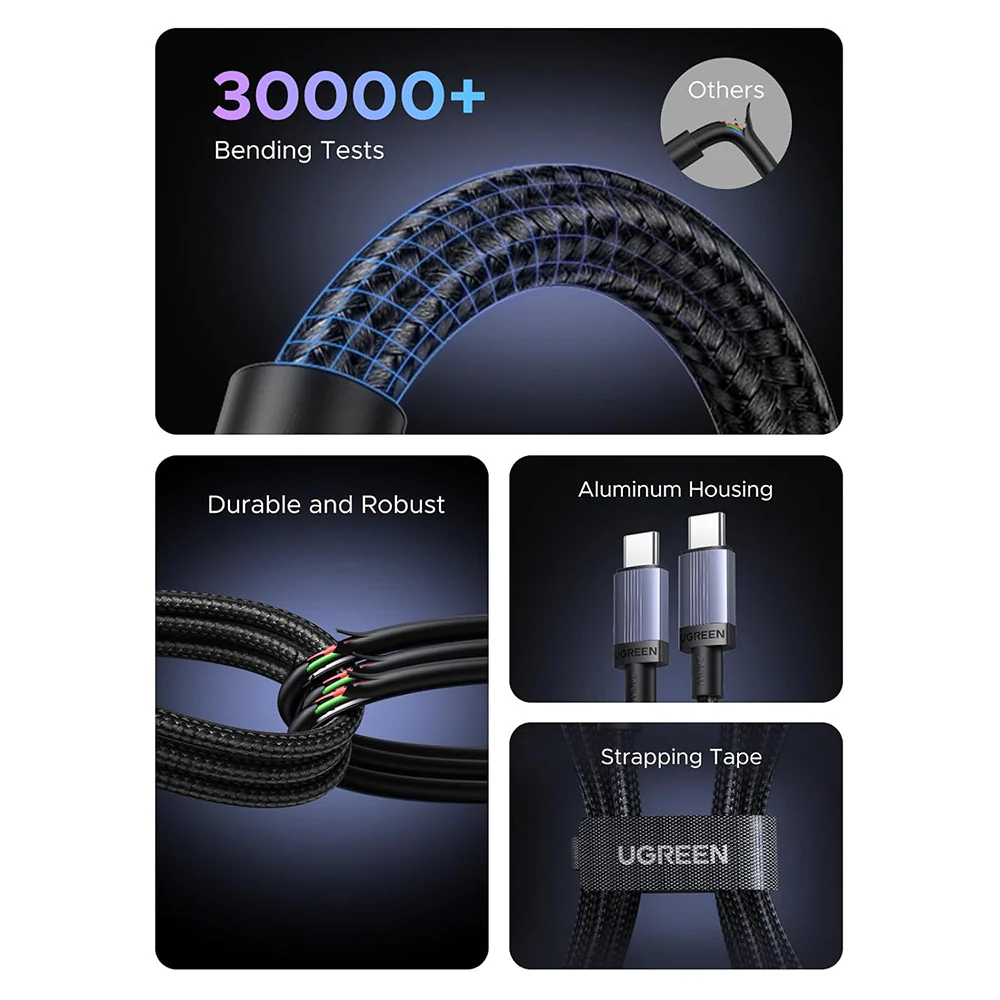 USB-C Data and Charging Cable - USB-C UGREEN L532, 240W, 2m, Gray - Image 6