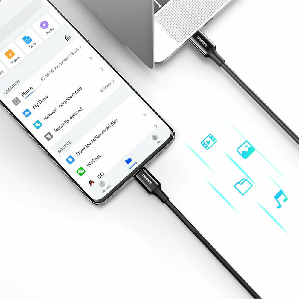 USB-C Data and Charging Cable - USB-C UGREEN US300 (80371), 100W, 1m, Black - Image 5