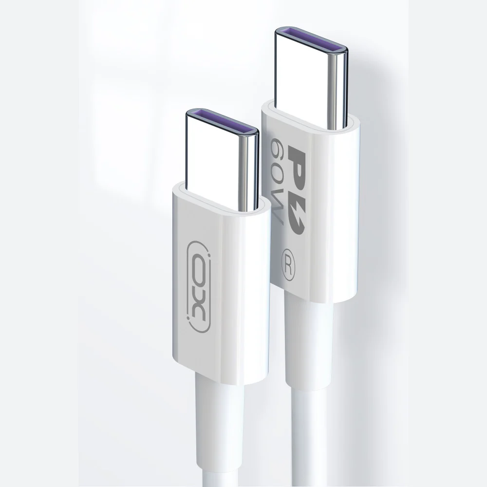 USB-C Data and Charging Cable - USB-C XO Design NB-Q190B, 60W, 2m, White - Image 2