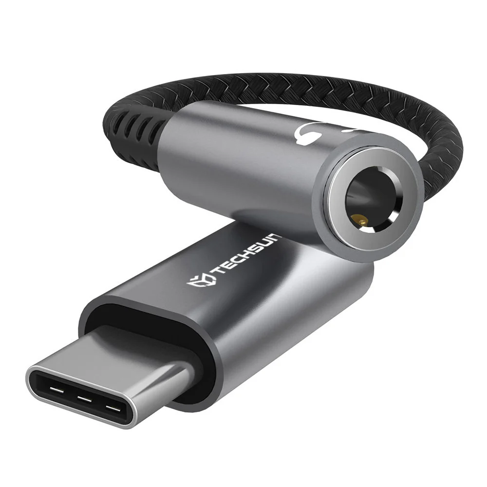 USB-C to 3.5mm Audio Adapter Techsuit AC14 SonicPiX, Gray