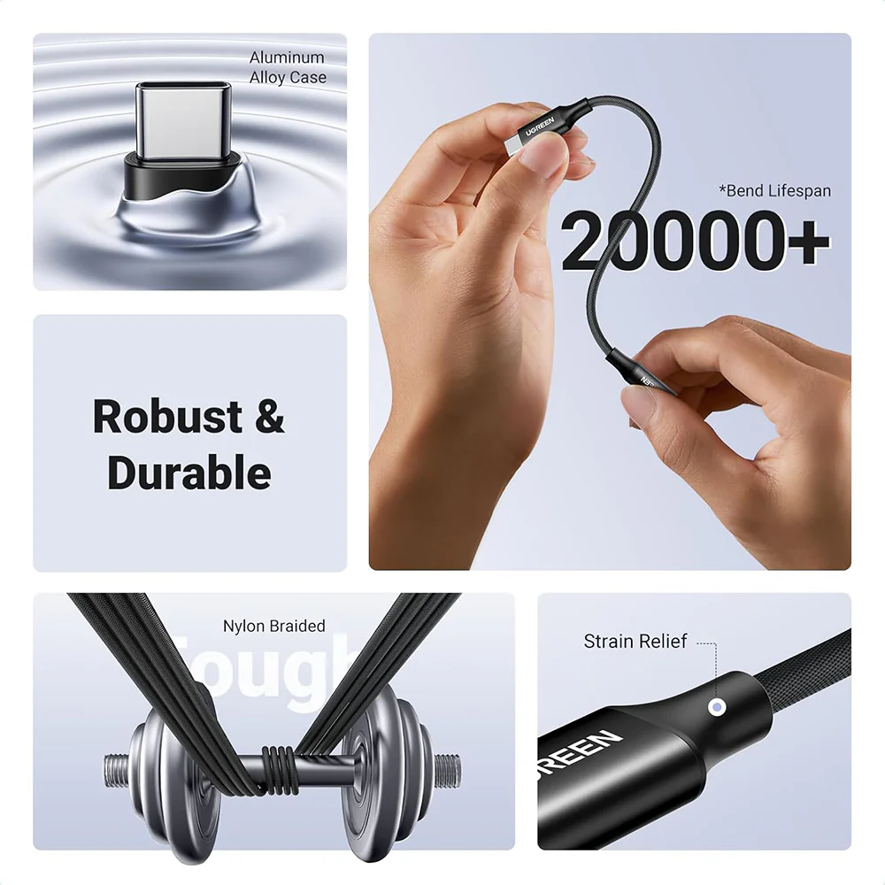 USB-C to 3.5mm Audio Adapter UGREEN AV161, Black - Image 3