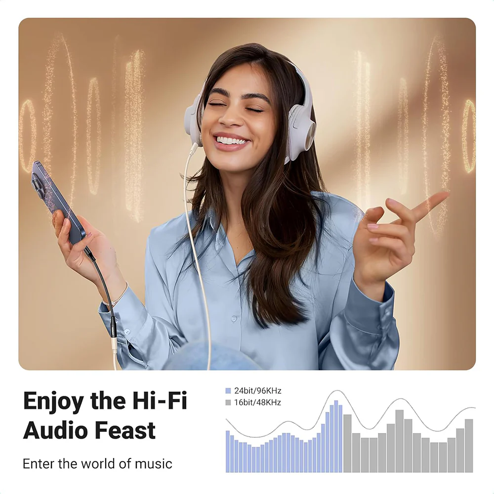 USB-C to 3.5mm Audio Adapter UGREEN AV161, Black - Image 5