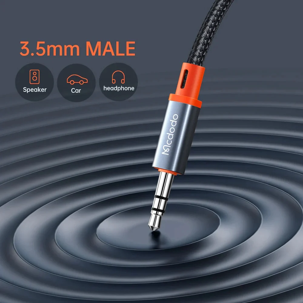USB-C to 3.5mm McDodo CA-0900 Audio Cable, 1.8m, Black - Image 4