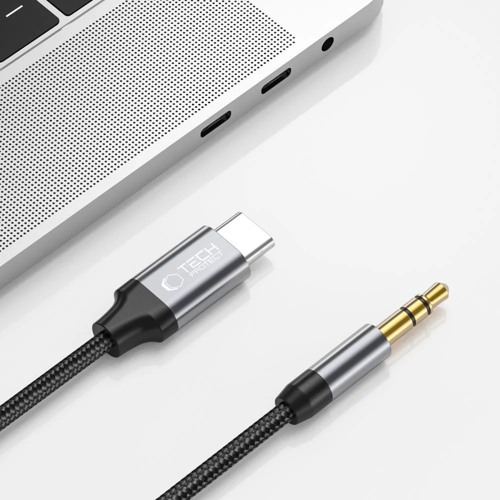 USB-C to 3.5mm Tech-Protect Ultraboost Audio Cable, 1m, Black - Image 3