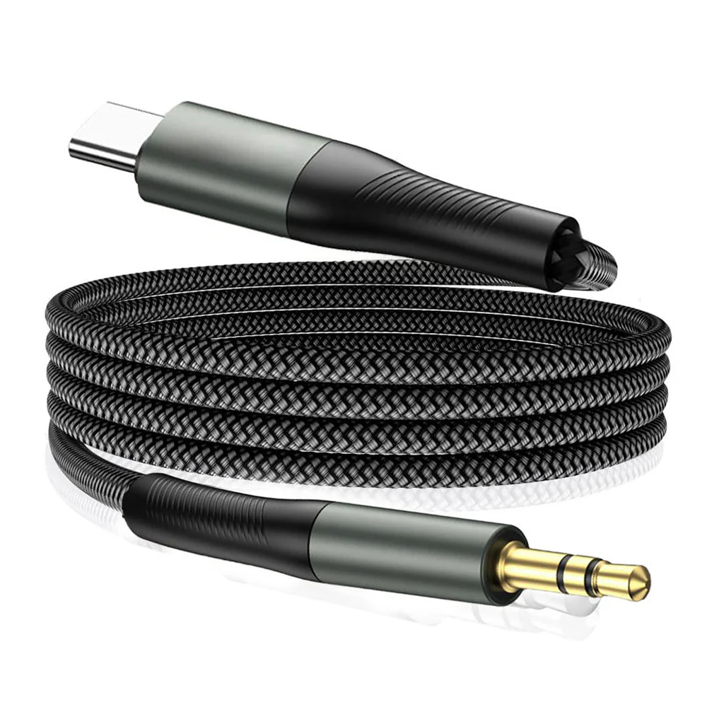 USB-C to 3.5mm Techsuit AC16 NexaSound Audio Cable, 1m, Gray - Image 2