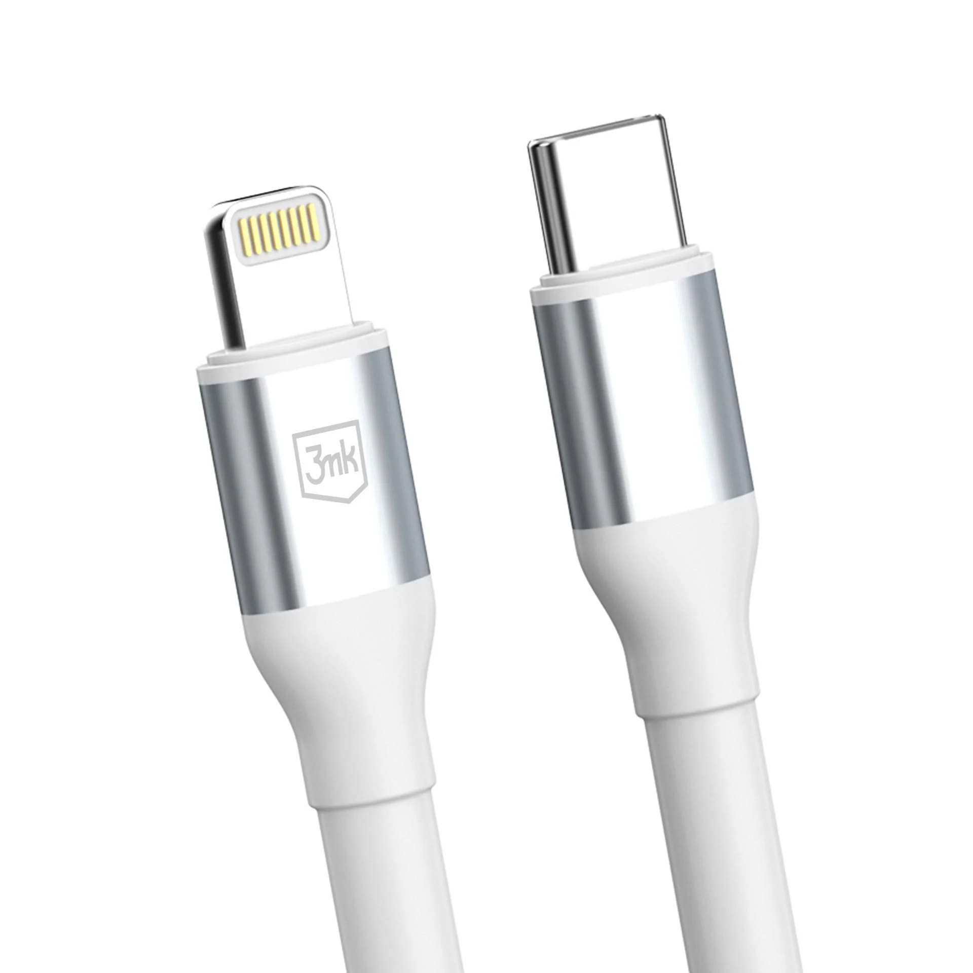 USB-C to Lightning Data and Charging Cable 3MK Hyper N, 27W, 1m, White - Image 4
