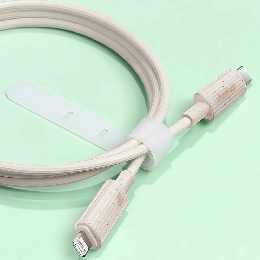 USB-C to Lightning Data and Charging Cable - Baseus Habitat, 20W, 2m, Green P10360201631-01 - Image 6