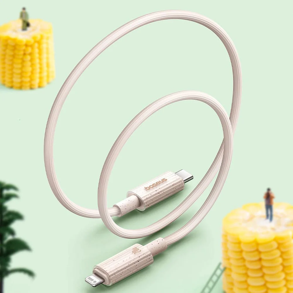 USB-C to Lightning Data and Charging Cable - Baseus Habitat, 20W, 2m, Green P10360201631-01 - Image 7