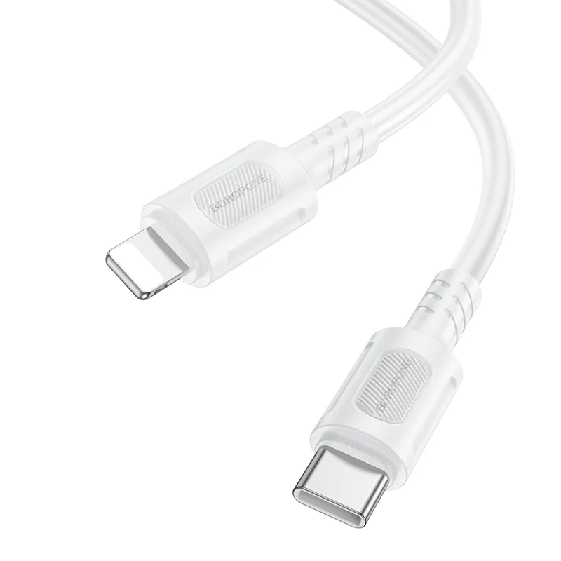 USB-C to Lightning Data and Charging Cable Borofone BX111 Feliz, 27W, 1m, White - Image 2