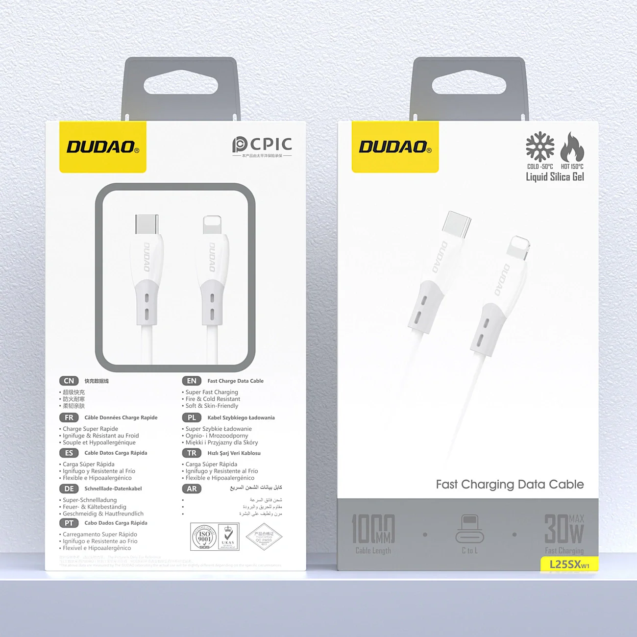 USB-C to Lightning Data and Charging Cable Dudao L25SX, 30W, 1m, White - Image 7