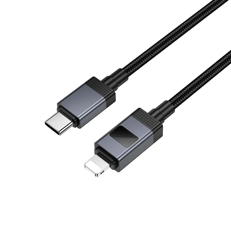 USB-C to Lightning Data and Charging Cable HOCO X118 Display, 27W, 1m, Black - Image 5