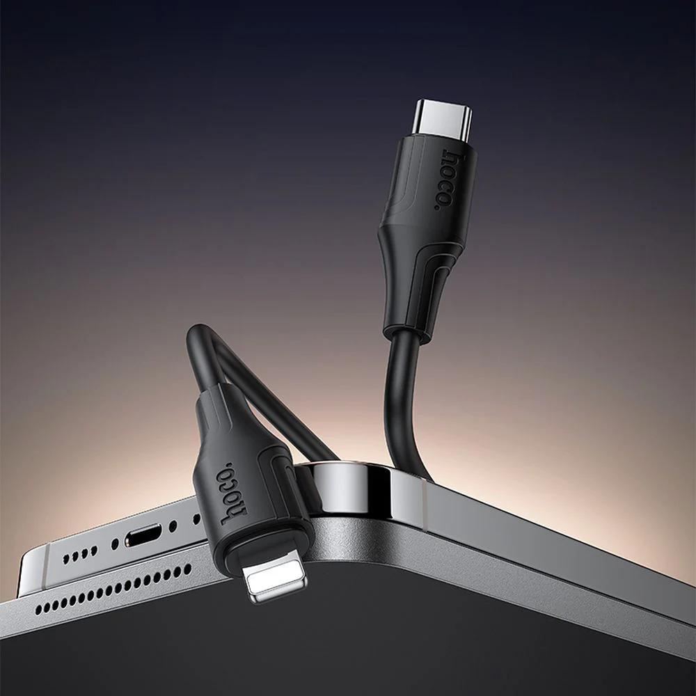 USB-C to Lightning Data and Charging Cable HOCO X124, 27W, 1m, Black - Image 4