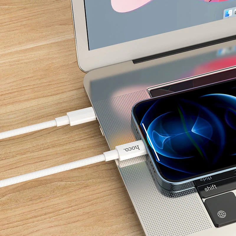 USB-C to Lightning Data and Charging Cable HOCO X56, 20W, 1m, White - Image 5