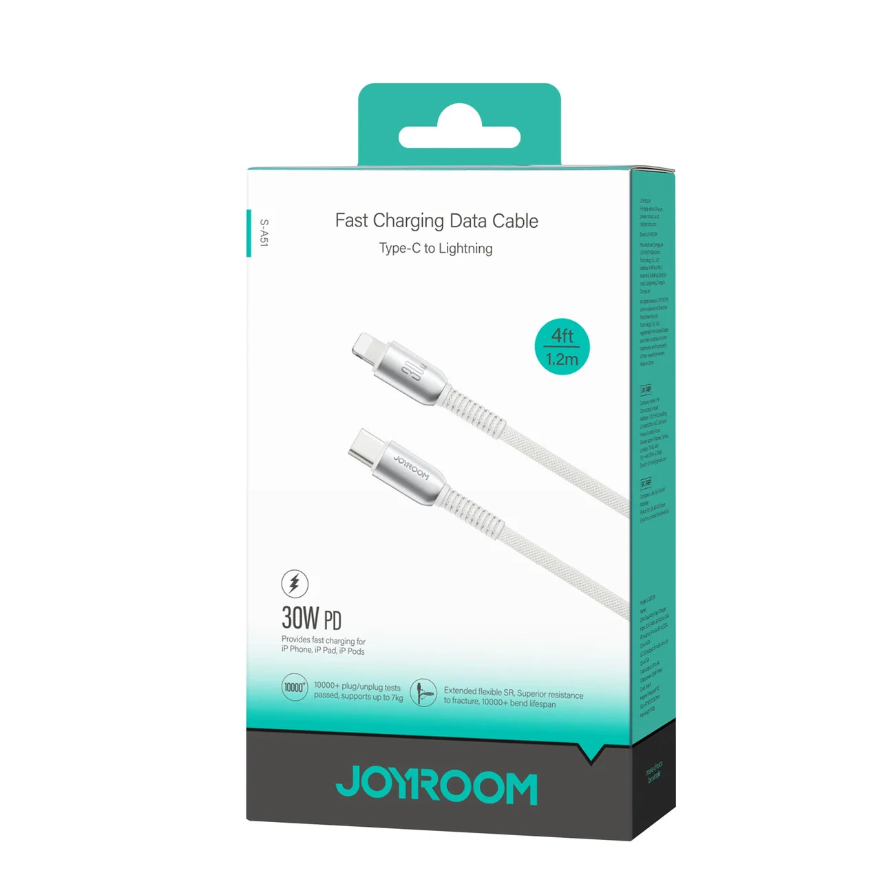 USB-C to Lightning Data and Charging Cable Joyroom S-A51, 30W, 1.2m, Gray - Image 7
