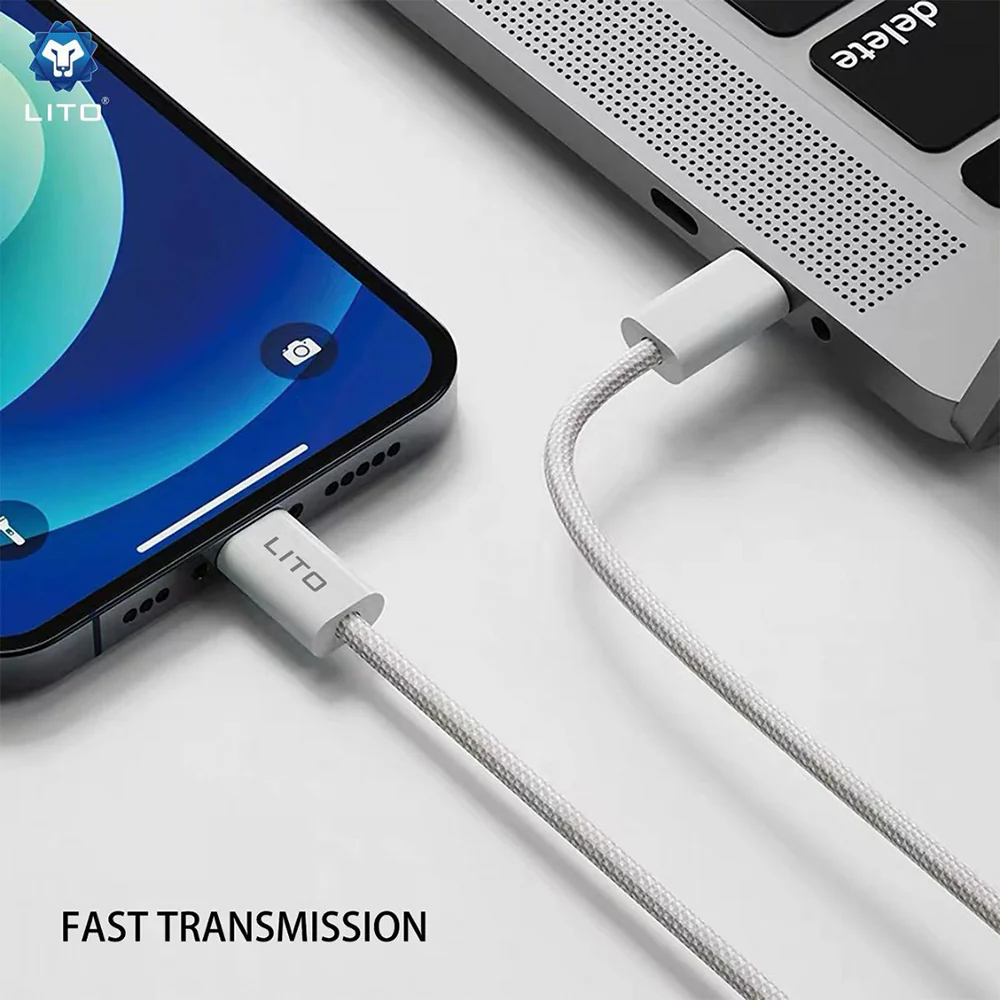 USB-C to Lightning Data and Charging Cable Lito LD04CL, 27W, 1m, White - Image 2