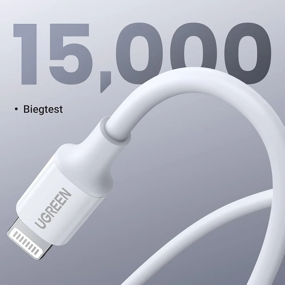 USB-C to Lightning Data and Charging Cable UGREEN US171 (10493), 20W, 1m, White - Image 4