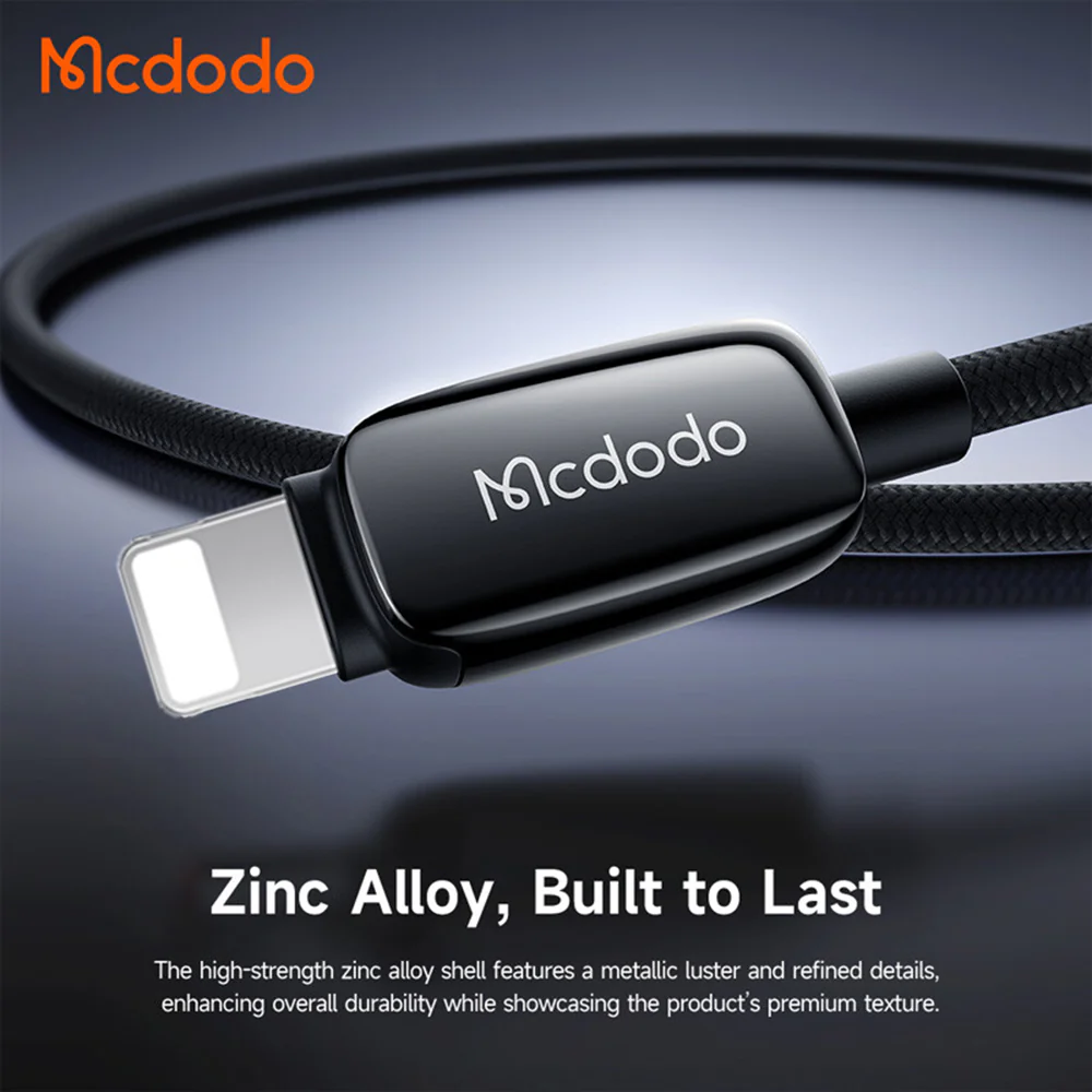 USB-C to Lightning McDodo CA-0050 Data and Charging Cable, 36W, 1.2m, Black - Image 2