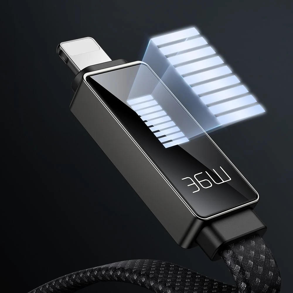 USB-C to Lightning McDodo CA-4960 Rythm Display Data and Charging Cable, 36W, 1.2m, Black - Image 6