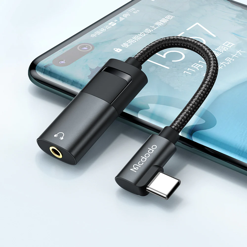 USB-C to USB-C / 3.5mm McDodo CA-1880 Audio Adapter, Black - Image 6