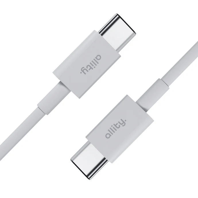 USB-C to USB-C Data and Charging Cable - Allity. AUC-03, 100W, 2m, White - Image 2