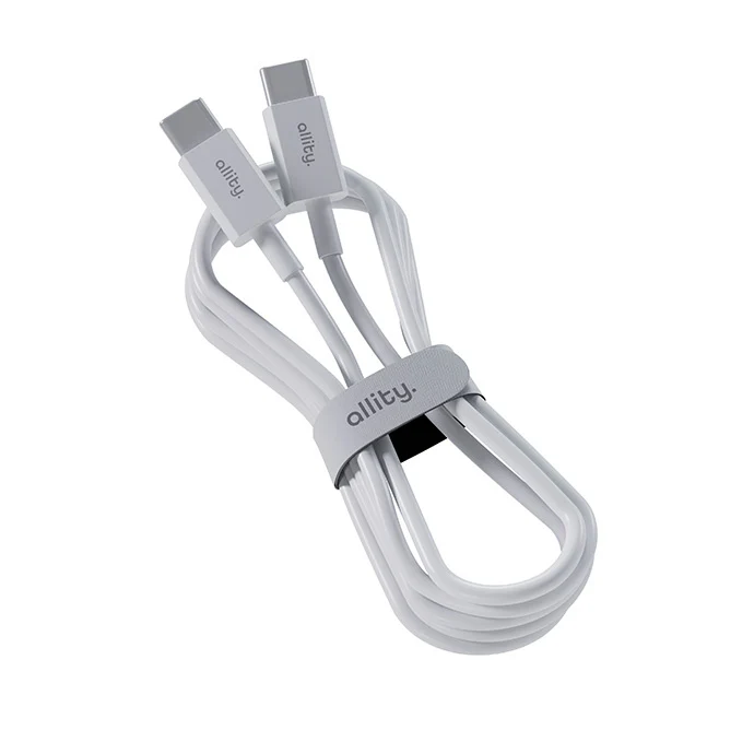 USB-C to USB-C Data and Charging Cable - Allity. AUC-03, 100W, 2m, White - Image 4