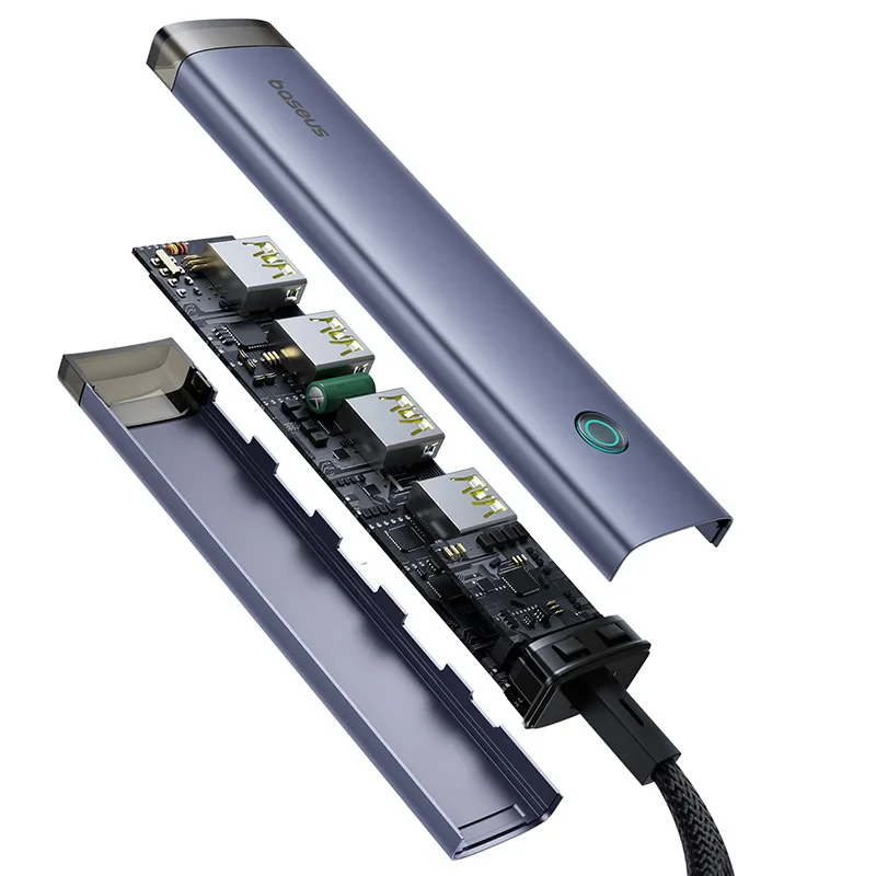 USB / USB-C Baseus UltraJoy Hub, 4 x USB-A 3.2 - 1 x USB-C, Gray B0005280B811-15 - Image 3