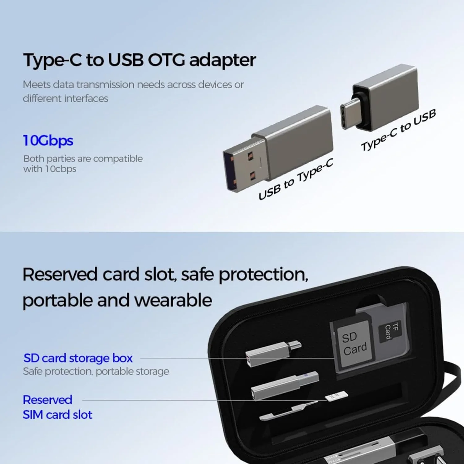 USB / USB-C Card Reader OEM OmniLink Pro-003 Travel, 10in1, Gray - Image 3