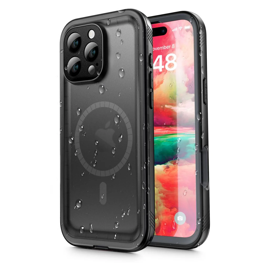 Waterproof Case for Apple iPhone 16 Pro, ShellBox, Black