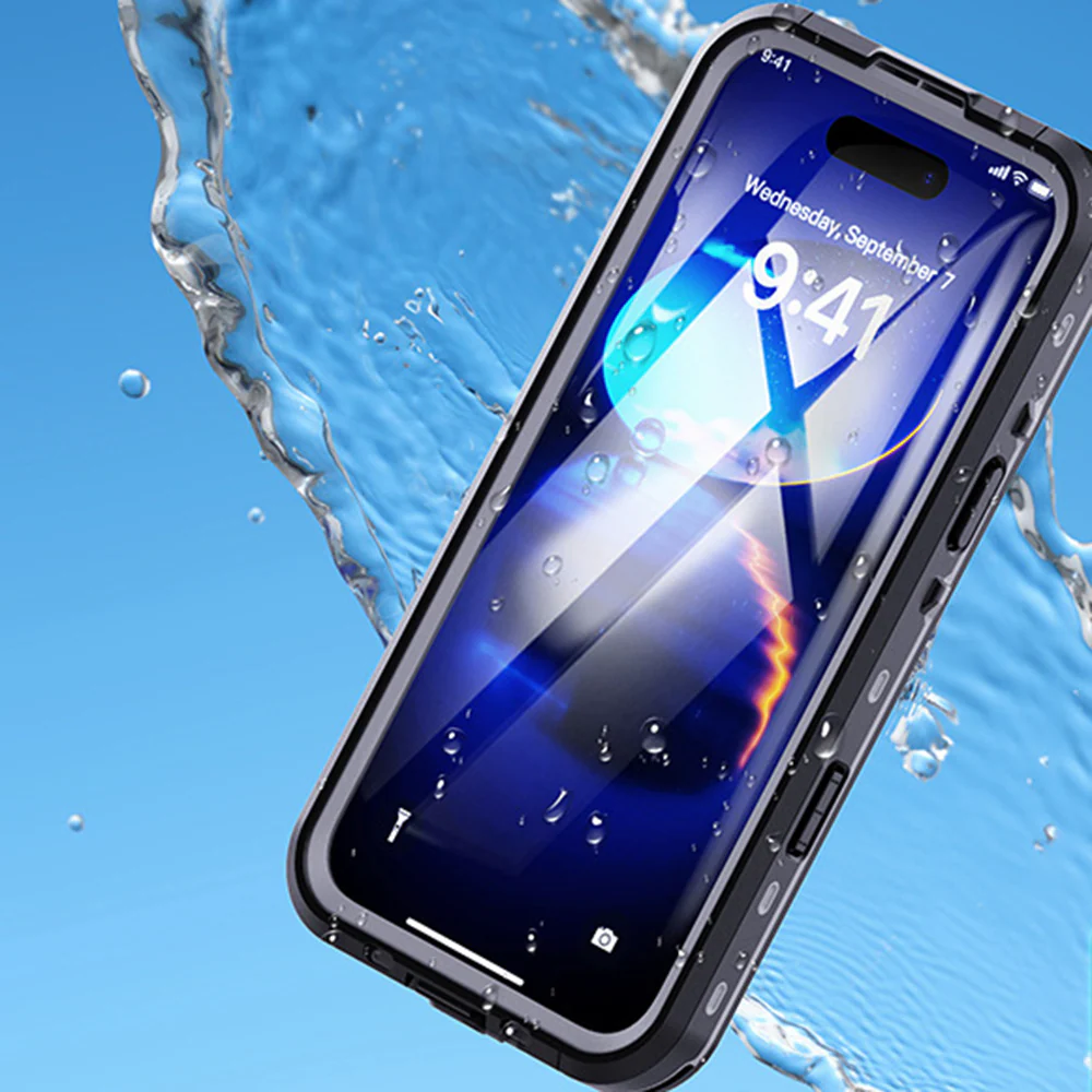 Waterproof Case for Apple iPhone 16 Pro, ShellBox, Black - Image 2