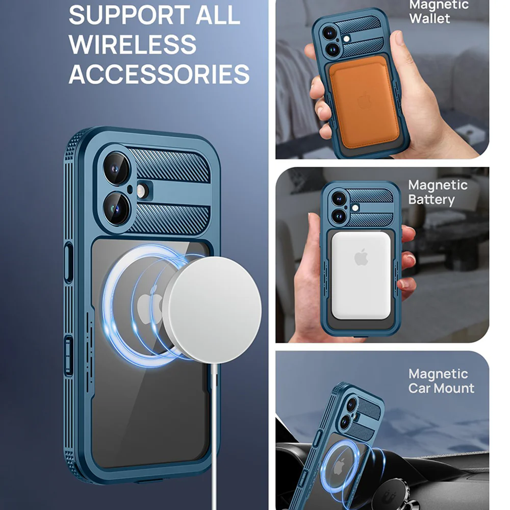 Waterproof Case for Apple iPhone 16, ShellBox, Carbon, Black - Image 7