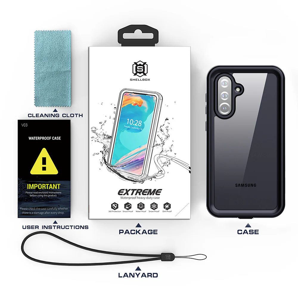 Waterproof Case for Samsung Galaxy A36 A366, ShellBox, Black - Image 7