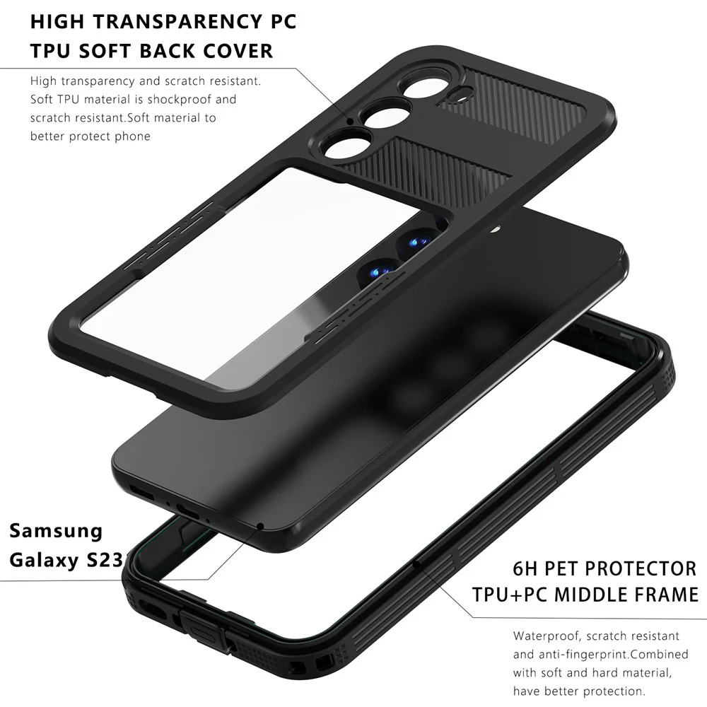 Waterproof Case for Samsung Galaxy S26 S942, ShellBox, Black - Image 4