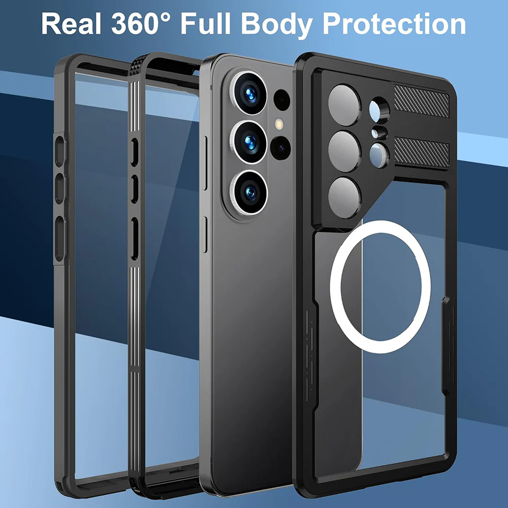 Waterproof Case for Samsung Galaxy S26 Ultra S948, ShellBox, Black - Image 3