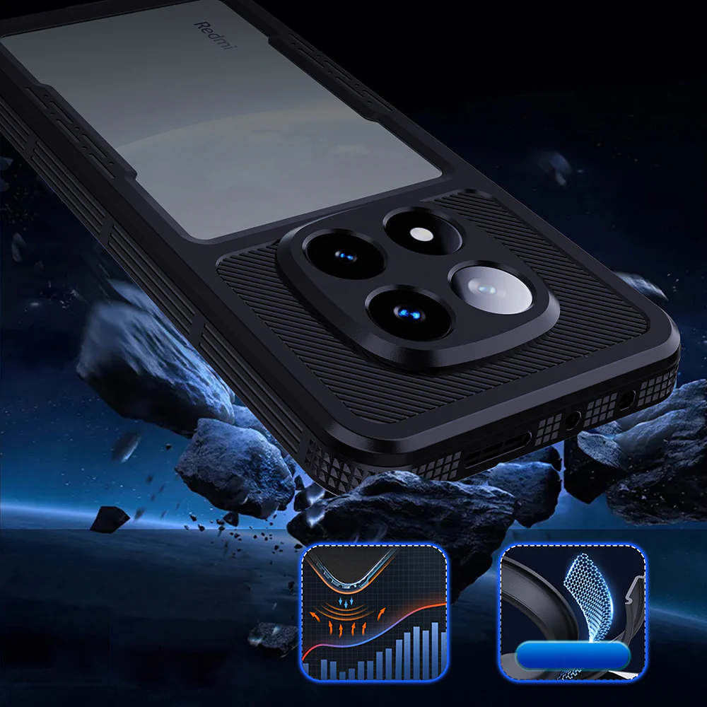 Waterproof Case for Xiaomi Poco X7 / Redmi Note 14 Pro 5G, ShellBox, Black - Image 6