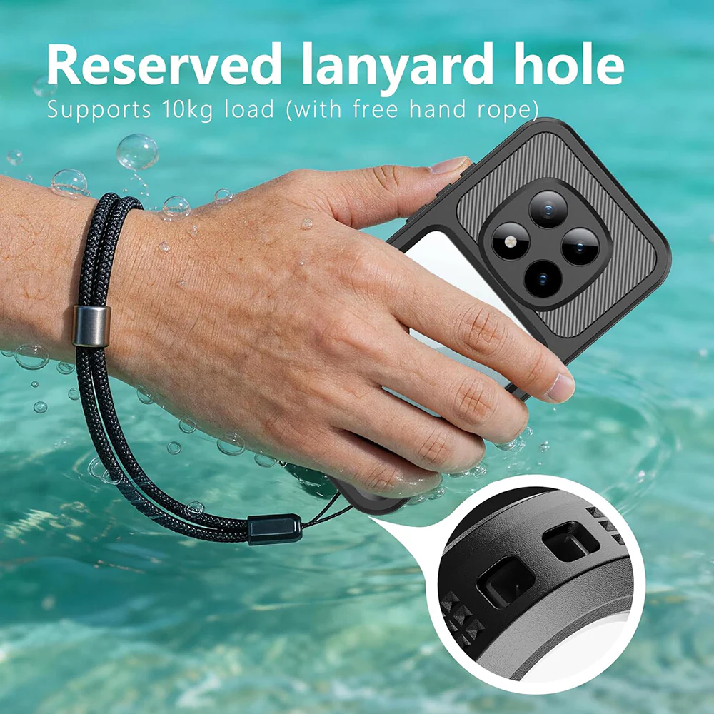 Waterproof Case for Xiaomi Redmi Note 15 Pro 5G, ShellBox, Black - Image 7
