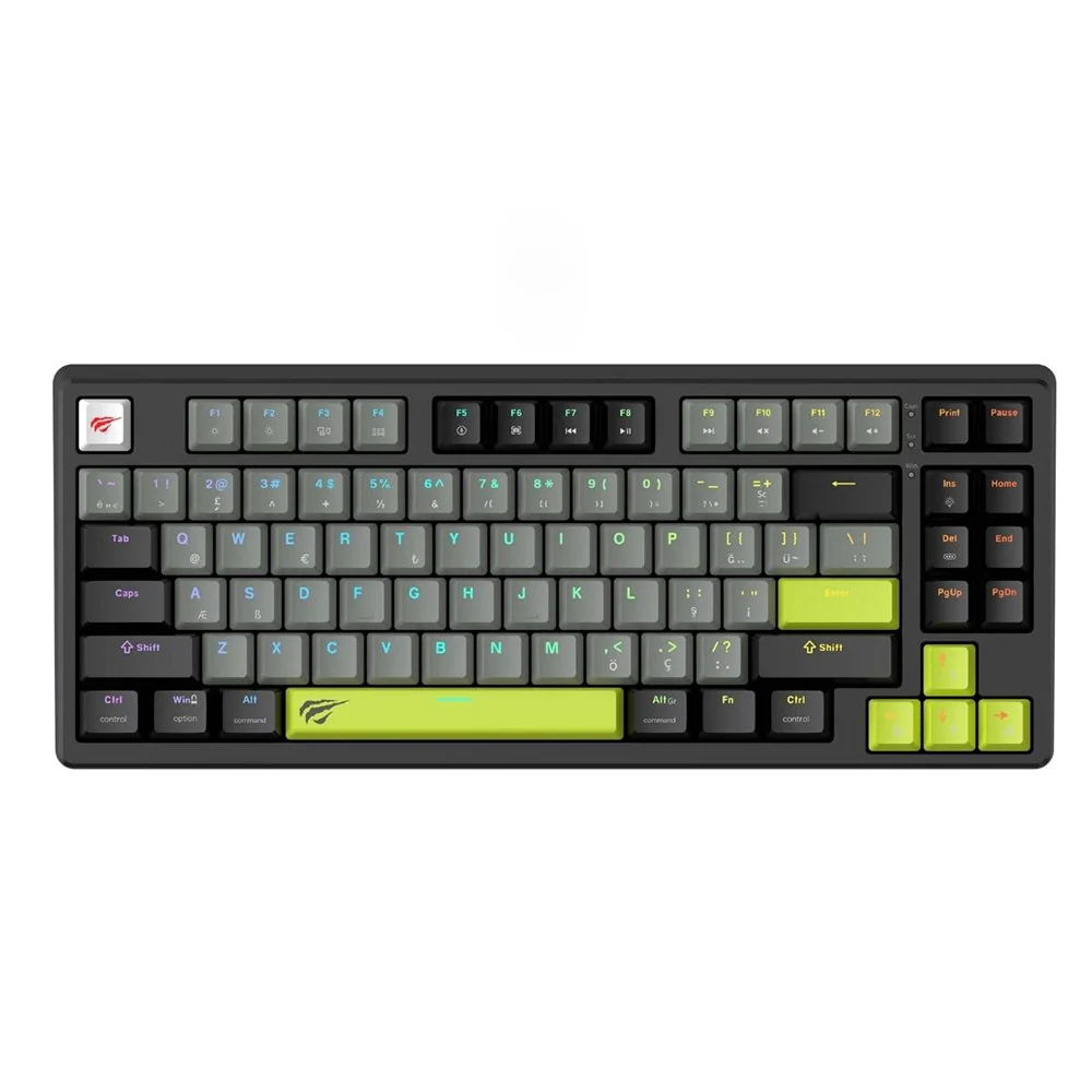 Wired USB Gaming Keyboard HAVIT KB904L, RGB, 1.8m, Black Green - Image 3