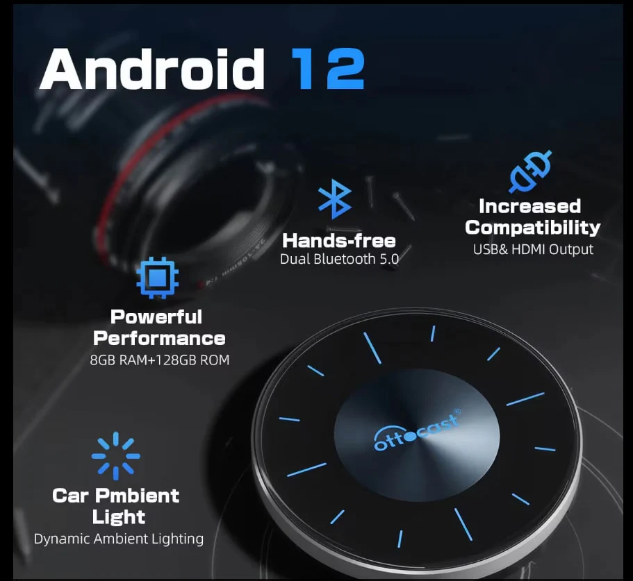 Wireless Carplay / Android Auto Adapter Ottocast OttoAibox P3 for Apple iPhone / Android Series PCS46 - Image 7