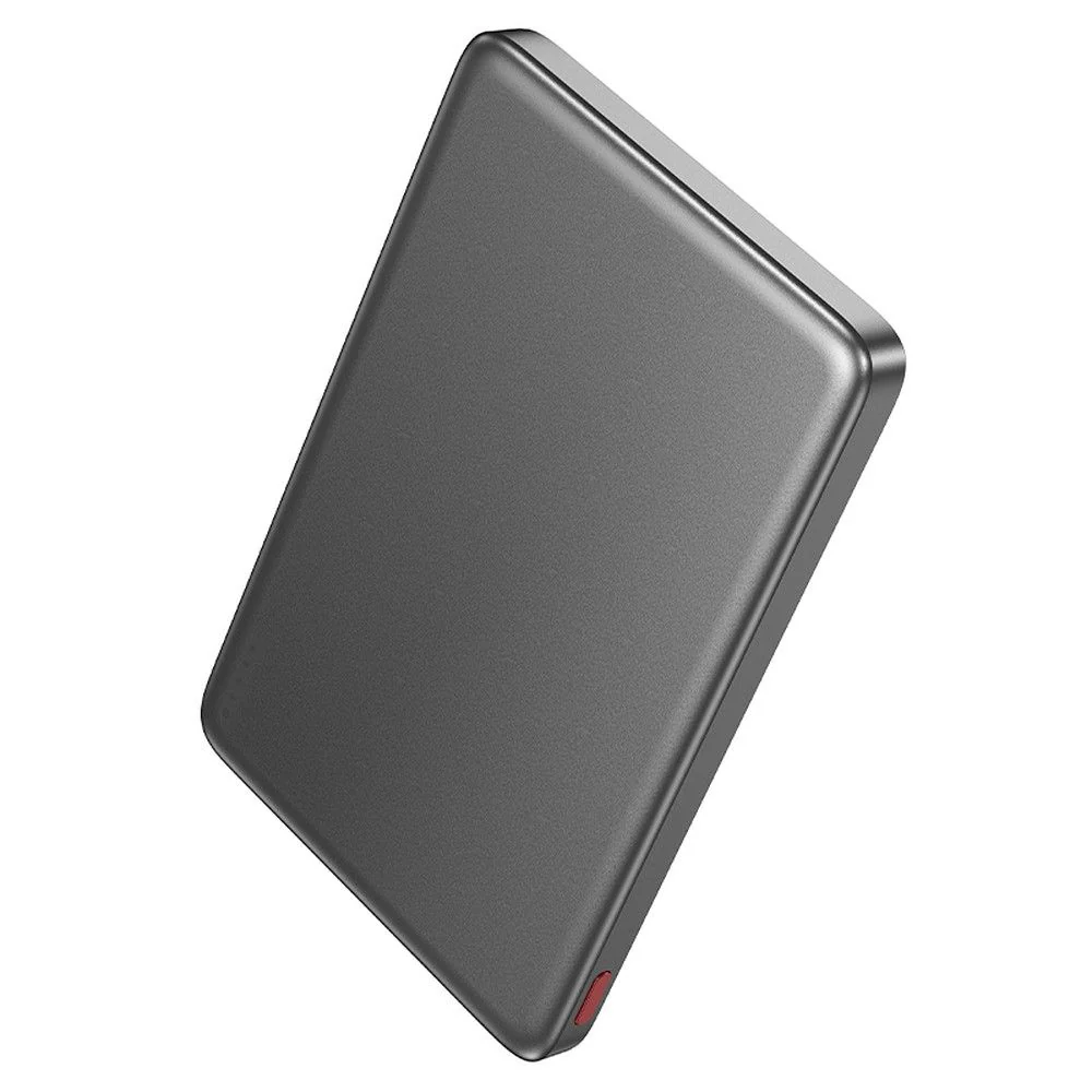 Wireless External Battery HOCO Q26, 5000mAh, 20W, PD + FQI, 1 x QI - 1 x USB-C, Gray - Image 2