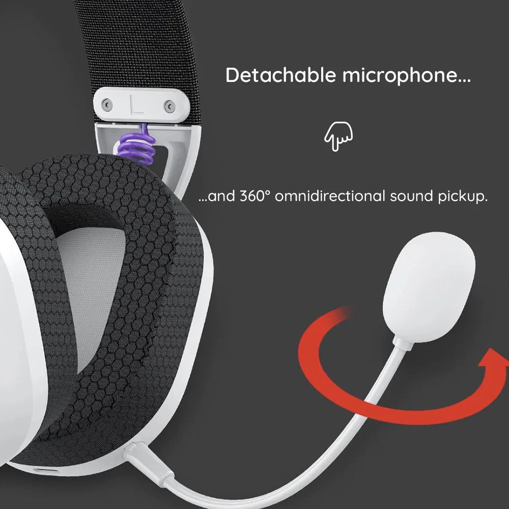Wireless Gaming Headphones HAVIT Fuxi-H3, BT / Wi-Fi / Wired, Gray - Image 6