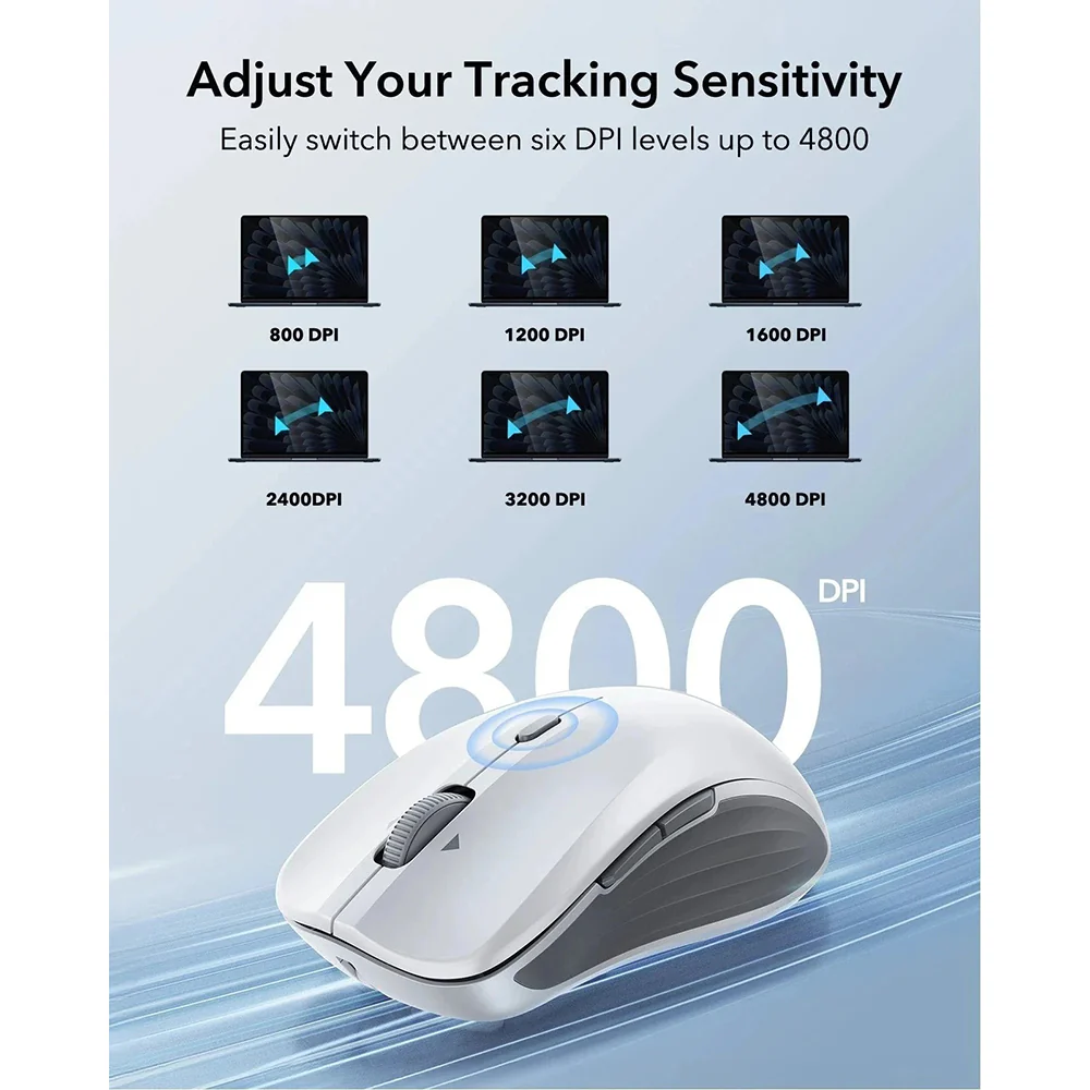 Wireless Mouse ESR MagMouse, 800DPI - 4800DPI, BT / Wi-Fi, Gray - Image 11